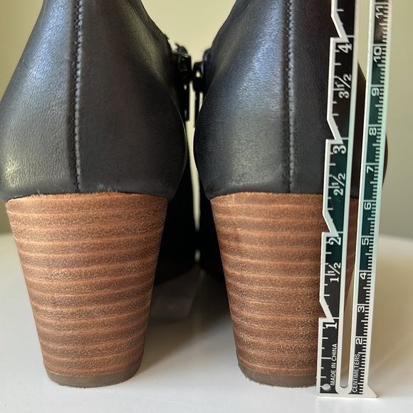 Lucky Brand Womens Tylera Open Toe Pump Wedge Side Cut Out & Zipper Leather Boho - Picture 12 of 15